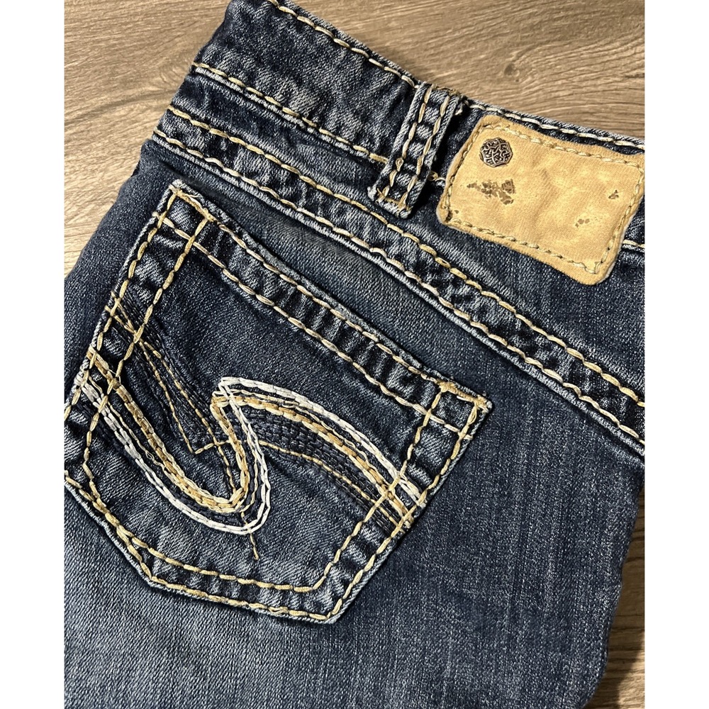 Silver Tuesday 16.5 Boot Cut Dark Wash Mid Rise Blue Jeans Size 14 (34x32)